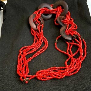 Vibrant Red Multi-Strand Necklace